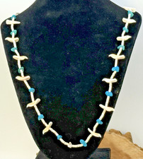 Vintage Native Zuni Heshi & Turquoise Bead & Bird Fetish Necklace --2751.25 picture