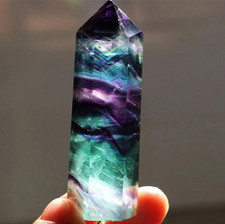1pcs Natural Fluorite Crystal Quartz Wand Healing Hexagonal Point 4–7cm Stone picture