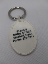 Vintage Blair's Drug Store Mitchell Nebraska Key Chain picture