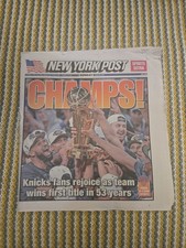 New York Post 6/14/26 Champs NY Knicks NBA Finals Title Champions Newspaper picture