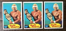 Lot (3) 1985 Topps WWF Hulk Hogan Rookie Card #16 all wax stained on flip side picture