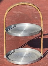C1930's Spun Aluminum Two Tier Tidbit Tray Attributed To Russel Wright picture