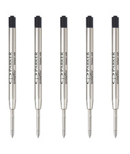 5 X Parker Quink Flow Jotter Ballpoint Pen Refills, Medium Black Ink 1.0 MM Nib picture
