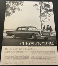 1962 Chrysler Newport Sedan - Vintage Original Print Ad / Garage Wall Art  CLEAN picture