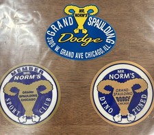 3 Famous Stickers Sold By NORM JR : deck Lid Emblem, Dyno Tuned , Sports Club picture