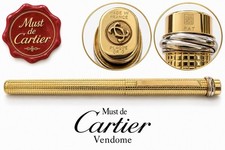 Cartier Vendome Trinity Gold Plated Pen Felt Tip, Three Rings, Vintage '80 picture