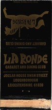 La Ronde Cabaret Dining Club Loughborough Leicestershire Vintage Matchbook 1970s picture