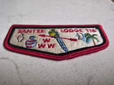 Vintage Santee Lodge 116 OA Flap – Early Cloth‑Backed First Loom – Rare 1970s picture