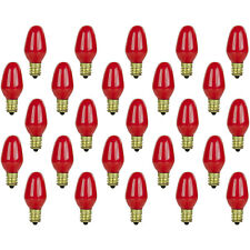 Celebrations C7 Replacement Bulbs 7 W PARTY Red 25 Pack  US Seller picture