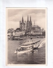 G1909 COLOGNE AK RPPC Postcard STEAMER Detail in front of the city with... picture