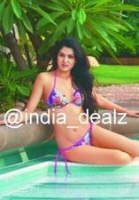Sexy Busty Indian Woman Model Female floral Bikini Photo Photograph Risque Art picture