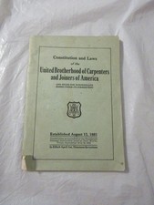 Constitution and Laws of the United Brotherhood of Carpetners and Joiners, 1917 picture