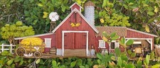 Vintage Farm Barn Scene #587 Burwood Products Co 1974 3D Wall Hanging 46