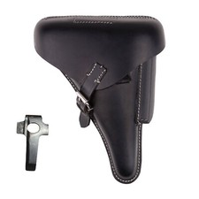 WWII GERMAN P08 LUGER HARDSHELL PISTOL HOLSTER-BLACK WITH TOOLS picture