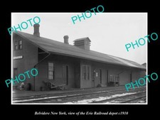 OLD 8x6 HISTORIC PHOTO OF BELVIDERE NEW YORK THE ERIE RAILROAD DEPOT c1910 picture