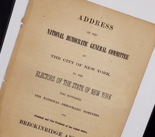 1860 National Democratic General Committee New York City Civil War Politics 1st picture