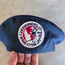 Vintage Wally Byam Caravanners WBCCI Airstream Blue Cali-Fame Beret Hat picture