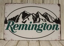 Remington Guns Tin Metal Signs Home Décor Vintage Rustic Look Rifle Gun Ammo  picture