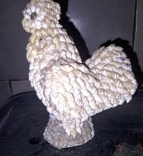 Cute rare Vintage Rare Adorned With Sea Shell Chicken Hen On Nest Figurine picture