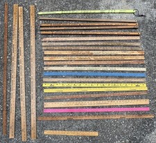 Lot of 25 Vtg Wooden Yardsticks Advertising Automotive Furniture Some Oversize picture