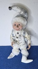 ROBERT STANLEY Christmas Posable Elf With Silver Bells 12