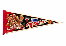 1997 Chicago Bulls NBA Finals 5x Champions Pennant Jordan Pippen 12x30  picture