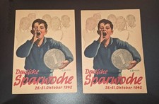TWO Rare WW2 German Propaganda Leaflet  - German Savings Week 1942- E. Baudrexel picture