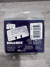 VTG 1999 Rolodex Sealed Metallic Blue 125 Cards 2 1/4 x 4 Covered File USA picture