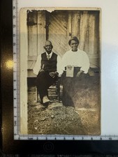 RPPC Antique 1920s African American Couple Real Photo Postcard Lake Village AR picture