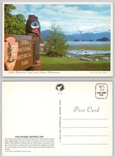 Sitka National Historical Park Alaska Totem Pole Scenic Mirro-Krome Postcard picture