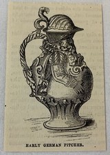small 1882 magazine engraving ~ EARLY GERMAN PITCHER picture