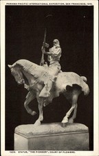 PPIE Official Postcard~San Francisco California 1915 ~ equestrian THE PIONEER picture