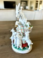 Vintage Extremely Rare USSR LFZ Lomonosov Porcelain Figurine Goat & Seven Kids picture
