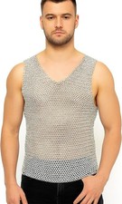 Aluminum Chainmail Shirt Haubergeon Medieval Knight Costume Armor Chest 48