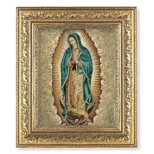 Our Lady of Guadalupe Print in an Ornate Gold Leaf Antique Frame, 12 x 14 Inches picture