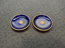 Pair of Slabbinck Ceramic Patens - Cobalt Blue & 12% Gold Trim Liturgical Set picture