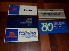 Lot of 5 Ford Paint Color Selections Brochures 1978 1980 1984 1996 Mustang Cobra picture