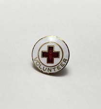 Vintage American Red Cross Volunteer Enamel Pin picture
