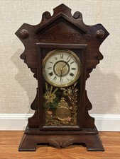 Antique New Haven Clock Co. # 506 Gingerbread Clock - Time Strike & Alarm - Runs picture