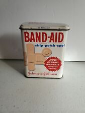 Vintage Band Aid Brand Plastic Strip Patch Spot J&J TIN ONLY New Air Vents picture
