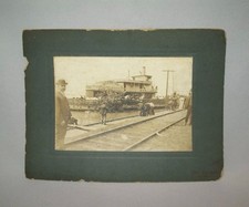 Old Antique Vtg C 1903 Mounted Photo Sidewheeler Altonian Riverboat Alton Flood picture