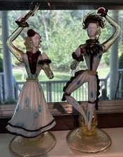 Vintage Murano Venetian Glass Flamenco Dancer Figurines Exquisite Master Crafted picture