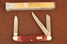 VINTAGE NOS SCHRADE WALDEN USA RED JIG BONE STOCKMAN KNIFE ORIG TUBE/BOX picture