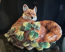 RARE Vintage 1970’s  J. Willfred Ceramic  Fox, Beautiful Piece 6”Hx10”W picture
