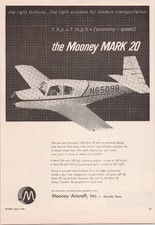 Mooney Mark 20 1958 Vintage Print Ad Aircraft Aviation Poster picture