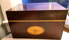Bombay Company large inlay mahagony letter box  11.5x7x8.75