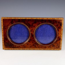 Antique Double Inlaid Burl Wood Photo Frame picture