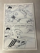 DENNIS THE MENACE #144 original comic art ANCHORS AWAY splash NAVY BATTLESHIP picture