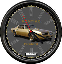 Licensed 1978 Pontiac Firebird Gold Muscle Car General Motors Sign Wall Clock picture