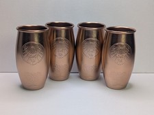 Jägermeister Copper Color Metal TumblersSet of 4 Embossed Stag Logo Cups picture